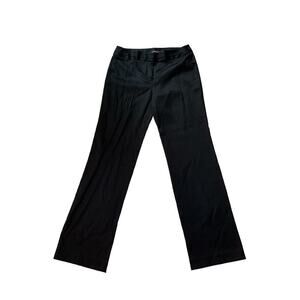 SHARAGANO SZ 8 Black Flat Front Wide Legs Mid Rise Slack Dress Pants  NWOT